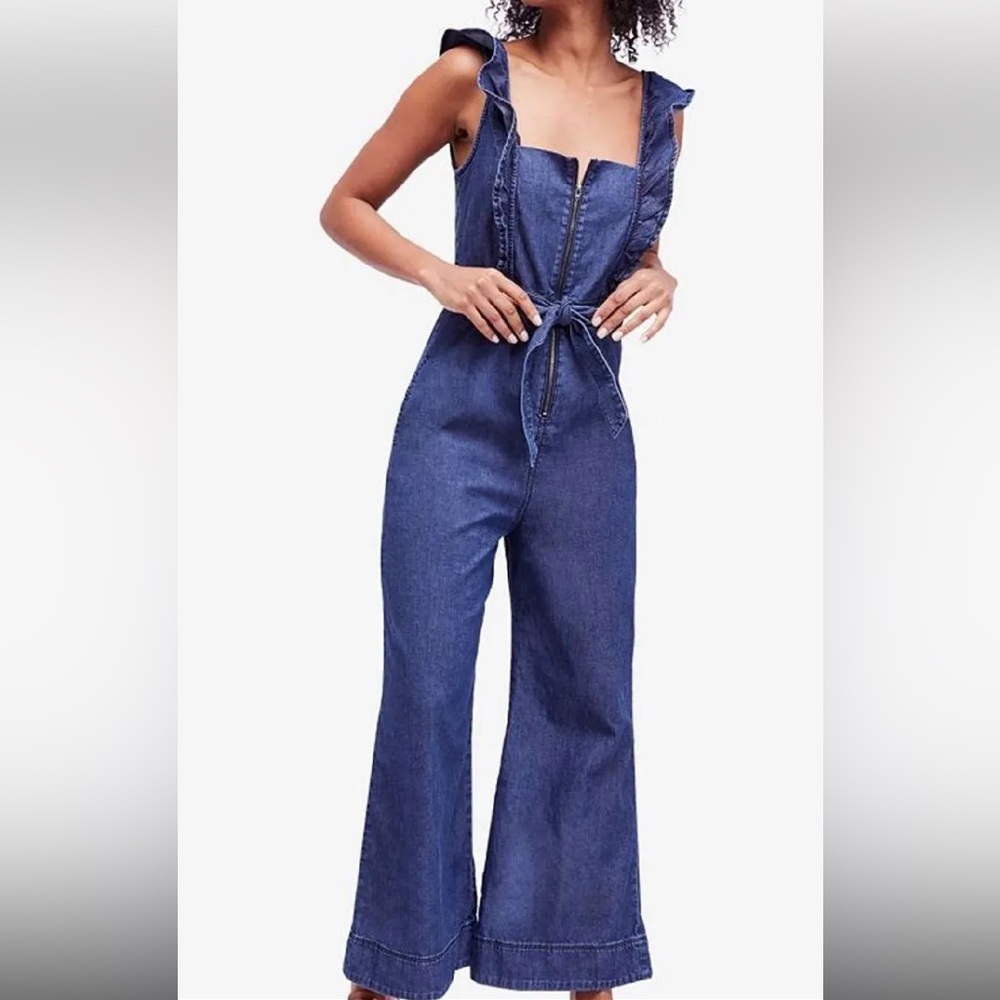 Free People Denim Jumpsuit One Piece Overalls